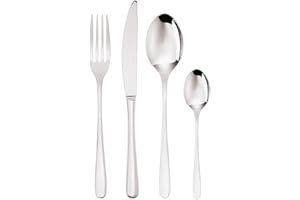 Sambonet 52553-81 zestaw naczyń ze stali nierdzewnej 18/10, dla 6 osób, 24-częściowy: 6 widelców, 6 łyżek, 6 noży, 6 łyżeczek, 6 łyżeczek do herbaty, nadaje się do mycia w zmywarce