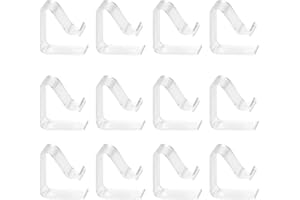 Vxiwscy Set di 12 Fermatovaglia in Plastica Trasparente per Esterno, Adatti per Tavoli da 3,5 a 5 cm di Spessore, Ideali per Ristoranti, Giardini, Matrimoni, Picnic e Uso Domestico