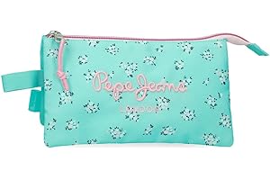 Pepe Jeans Nora Estuche Triple Azul 22x12x5 cms Poliéster by Joumma Bags