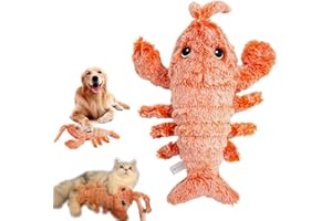 Dicetris Juguete para Perros de Langosta, Juguete para Perros Interactivo de Langosta de Lujo de 10.23 Pulgadas, Juguetes de Hierba Gato, Juguetes para Perros de Gato de Langosta Saltando