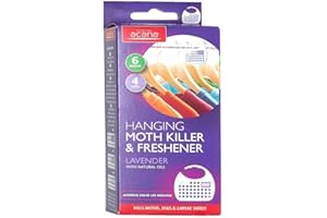 CARASELLE 1x Acana 2675-1 Hanging Moth Killer and Lavender Freshener - White (Pack of 4)