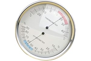 Homyl Higrómetro Termómetro Numérico 2 en 1 Higrómetro de Pared Ahorcamiento Monitor para Uso Doméstico,Ancho 132 Mm