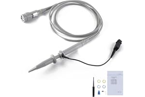 OWON Kit de Sonda de Osciloscopio de 100 MHz, Atenuación de Sonda de Clip de Osciloscopio BNC se Puede Ajustar Mediante Interruptor Deslizante 1x o 10x para Osciloscopio