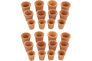 freneci Conjunto de Macetas de Plantas de Jardín de Cerámica de Casa de Muñecas de 24 Piezas en Miniatura Escala 1/12