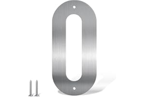 USENUMBER 3 Inch Stainless Steel Metal House Numbers, Door Numbers and Letters, Silver Modern House Numbers, Mailbox Numbers and House Numbers for Outside, Address Numbers for House Apartment (O)