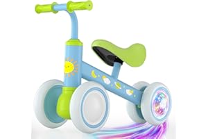 Lilian&Gema Bicicletta Senza Pedali per 1 Anni- Bicicletta Equilibrio per Bambini 12-24 Mesi,Quad per bambini colorato e illuminato con sedile morbido,balance bike,regalo bambino 1 anno