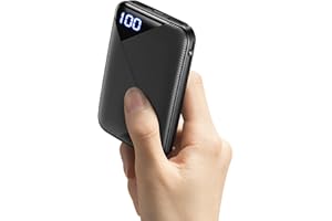 EAFU Power Bank, Display LED 10000 mAh Caricatore Portatile, Doppia 3A USB C Powerbank, Mini Batteria Esterna per iPhone 15 14 13 12 Samsung S23 S22 S10 Google LG iPad AirPods