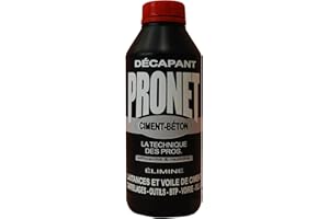 PRONET - Décapant Ciment Béton Laitance - Nettoyage fin de chantier - Elimine le voile de ciment en intérieur ou extérieur sur tous types de sols - Nettoyage des outils & matériel - Bétonnière - 1 L