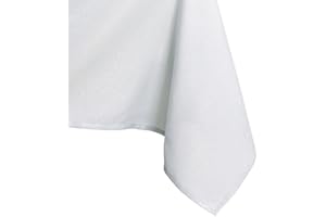 ‎AMELIAHOME AmeliaHome Tischdecke 140x320 cm Tischtuch Tafeldecke Fleckschutz Lotuseffekt Abwaschbar Wasserabweisend Glänzend Glatt Empire weiß