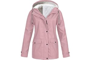 uxxnjfg Imperméable Femme Coupe Vent Manteau de Pluie Avec Capuche de Travail Parka Casual Sport Grande Taille Randonnée Veste Adulte Jacket