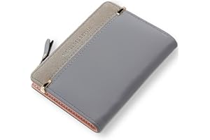 ALGUIRNEX Leather Wallet PU Small Purses for Women, Bifold Card Holder Small Ladies Purse with Zipper Coin Pocket, Women's Wallets for Cash, Cion, Card, Bill (Grey)