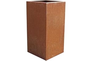 ‎VIVANNO VIVANNO Blumenkübel Pflanzkübel Pflanzsäule Cortenstahl Metall Eckig Block, Rostbraun (30x30x60 cm)