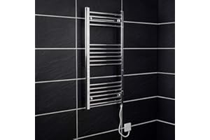 Warmehaus Electric Chrome Bathroom Straight Heated Towel Rail Warmer Radiator 1000 x 500 mm