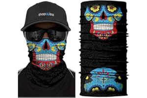 ShopINess Scaldacollo Multifunzionale Bandana Tubolare Teschio Unisex per Moto, Sport Outdoor, Carnevale e Halloween – Collezione Stampe Realistiche