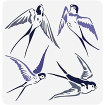 FINGERINSPIRE Stencil per dipingere gru 21 x 29,7 cm, sagome di grandi gru e uccelli, riutilizzabile, stencil per pittura di gruppo, stencil a tema animale, per legno, tessuto, vestiti, pittura