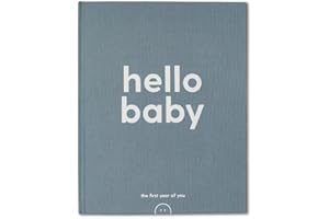 MORI Hello Baby Memory Book Blue Unisex Milestone Journal for Newborn Lightweight Durable Keepsake Diary with Love Letter Comfortable Design Ideal for Recording Memories One Size