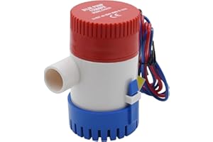 KAOLALI Bilge Pump 1100GPH 12V Boat Bilge Pump, 29mm (1-1/8") Hose Submersible Low Noise Electric Marine Bilge Sump Water Pump for Boat Yacht