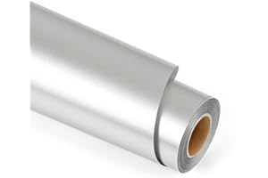 Lya Vinyl Heat Transfer Vinyl, 12" x 6FT(30.5cm x 183cm) Dazzling Silver Iron on Vinyl for Cricut, Silhouette Cameo, HTV Vinyl for Cloths, Hats, Fabric(Dazzling Silver)