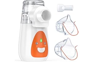 Inhalateur Nebulisateur Aérosol, KKmier Nébuliseur pour Enfant Adulte Bébé Silencieux Rechargeable et Portable pour Traitement des Maladies des Voies Respiratoires, Taux d'Atomisation Réglable