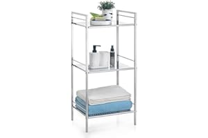 ‎IDIMEX Regal Badregal Metallregal Mehrzweckregal MATIS, verchromt, mit 3 Böden