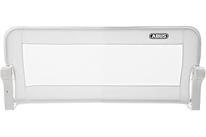 ABUS Bettgitter Eric für Babys und Kinder - Rausfallschutz für Elternbetten, Kinderbetten, Familienbetten - faltbar für Reisen - Bettschutzgitter 100 cm - Weiß