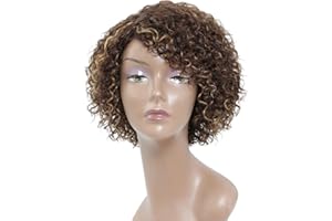 Morichy Perruque Femme Naturelle Courte de Cheveux Humains Bouclés Brésiliens Perruque Cheveux Humain Frisés pour les femmes noires (P4/27)