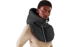 OBiQuzz Faux gilet pour femme sans manches avec fermeture éclair, fausse capuche, col montant, gilet rembourré, gilet d'hiver léger et amovible