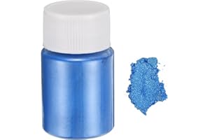 QUARKZMAN 15g/0.5oz Poudre de Mica Naturel pour Résine de Coulée, Peinture de Voiture, Loisirs Créatifs DIY, Bleu Interférence