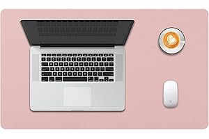 Desk Pad Large, DOBAOJIA Desk Mat, Laptop Mat, Writing Pad, Desk Blotter, Extended Mouse Mat, Large Mouse Pad for Office/Home, PU Leather Waterproof +Suede Non-Slip 23.6" X 13.8" (Pink)