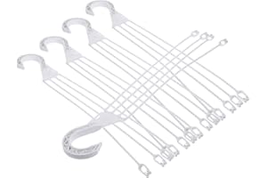 Happyyami Hanging Basket Hooks Set of 5 Plastic Flower Pot Holders for Indoor Outdoor Use Lightweight Planter Hangers for Garden Balcony Terrace