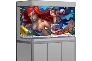 sb little Acquario sfondo adesivo, sirena cartone animato carino stampa HD carta da parati serbatoio di pesce sfondo decorazioni PVC paesaggio