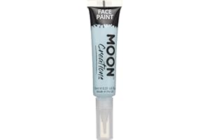 Moon Creations Face & Body Paints, Light Blue, with Brush Applicator, 15ml Single