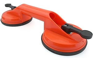 Incutex 1x poignée ventouse, ventouse capacité de levage de 100kg, ventouse double verre vitre avec 2 ventouses – orange