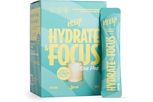 Heey! Hydrate & Focus, Elektrolytpulver med B-vitaminer och Mineraler, för vätskebalans och fokus (Stick Pack 30 x 6 g, Citro