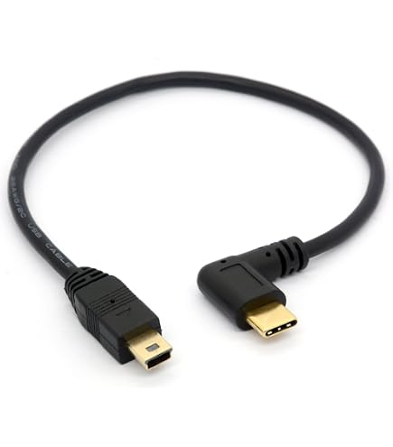 QIANRENON 90-Grad-Mini-USB-auf-USB-2.0-Verlängerungskabel – Rechtwinkliger Stecker, 1,5 Meter, Ideal Für Kameras, GPS, MP3-Player & Mehr