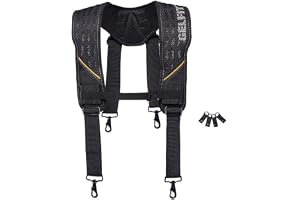 ToughBuilt GelFit svarta hängslen med spännen, ögla och ClipTech fästpunkter