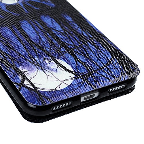 Lanveni Huawei P8 Lite (2017) Hülle, Handyhülle P8 Lite 2017 Flip Case Cover PU Lederhülle Schutzhülle Magnetverschluss Ledertasche mit Stander Function Brieftasche Card Slot Handy Tasche mit Bunte Gemalt Design (Spiegelbild) - 5