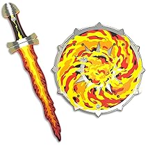 Liontouch - Fantasy Vlammenset | Speelgoedzwaard & Schild Voor Jongens Van 3-8 jaar | Middeleeuws Speelset van Schuim Met Vuurthema | Veilig Wapen & Gevechtsaccessoire Voor Verkleedpartijen & Kostuums
