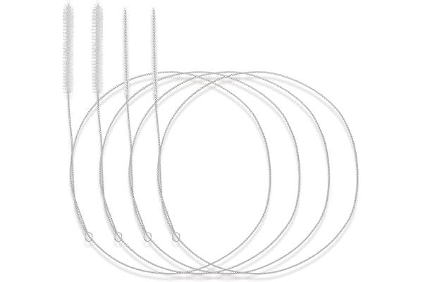 4 st borst spets långa tubrengörare flexibel matning tub borste smal dränering hål rengöringsverktyg mjuk nylon borst huvudbo
