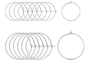 ALEXCRAFT Aros de plata para hacer joyas, 200 piezas de 2 tamaños de 20 mm y 30 mm, kit de fabricación de aretes a granel, aros redondos para encontrar aretes para hacer manualidades