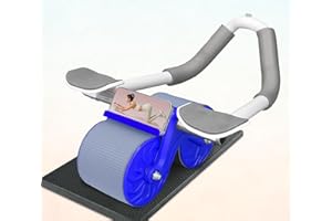 FK Sports Abdominal AB Roller Automatic Rebound Exercise wheel with Elbow Support, Core Exercise Wheel Trainer For Home Gym, With Extra Thick Knee Mat