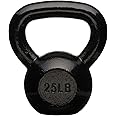 Amazon Basics Enamel Cast Iron Kettlebell - 25 Pounds, Black
