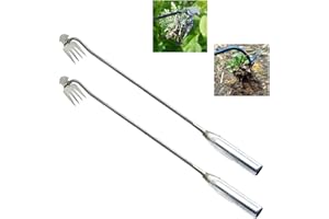 HuaMuDM Strumento rimozione delle Erbacce, Dispositivo rimozione delle Erbacce,Strumento diserbo,Strumento diserbo per sradicamento delle Erbacce,4 Denti Acciaio Manganese forgiato Giardino,