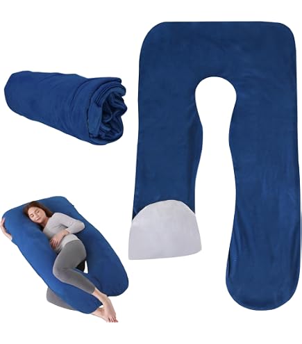 Housse Coussin Grossesse 135cm - Oreiller Maternité En U Pour Dormir Sur Le Côté Et Soulager Le Dos