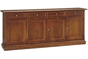 EsteaMobili - MOBILE CREDENZA 4 ANTE LEGNO COL NOCE SCURO ARTE POVERA - 110929090407 - come foto