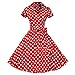 Produktbild SEWORLD Damen Rockabilly Kleider 50S 60S Swing Pin Up Retro Casual Hausfrau Party BallVintage Kleid Abendgesellschaft Kleid Cocktailkleid(Rot,EU:38-40/CN:XL)