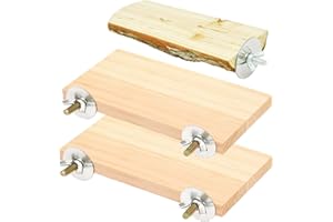 Honicemar 3 Pz Perchas Madera para Jaula de Pájaros Soportes para Loros Plataforma para Pájaro, Juguetes para Loros Pequeños y Medianos, Promueve el Ejercicio y la Salud Mental
