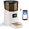 Q&W UAE Q&W 6L Automatic Cat Feeder,Wi-Fi Enabled Smart Pet Feeder for Cats and Dogs,Auto Dog Food Dispenser with Portion Control, Distribution Alarms and Voice Recorder Up to 15 Meals per Day (White)