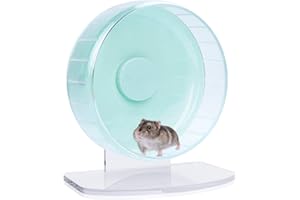 Niteangel Roues d'exercice Ultra-silencieuses pour Hamsters - Roues de Course silencieuses avec Support Ajustable pour Hamsters, gerbilles, Souris ou Autres Petits Animaux (Petit Format, Vert Menthe)