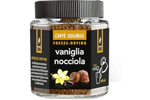 King Cup - 1 Vasetto da 50gr di Caffè Solubile con Vaniglia e Nocciola, Caffè Aromatizzato Istantaneo con Extra Solubilità, Ideale per Colazioni, Brunch, Iced Coffee, Senza Glutine, Vegano